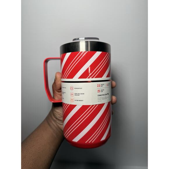 Stanley X Target Exclusive CANDY CANE TWIST 24oz Camp Mug BNWT - Picture 4 of 6